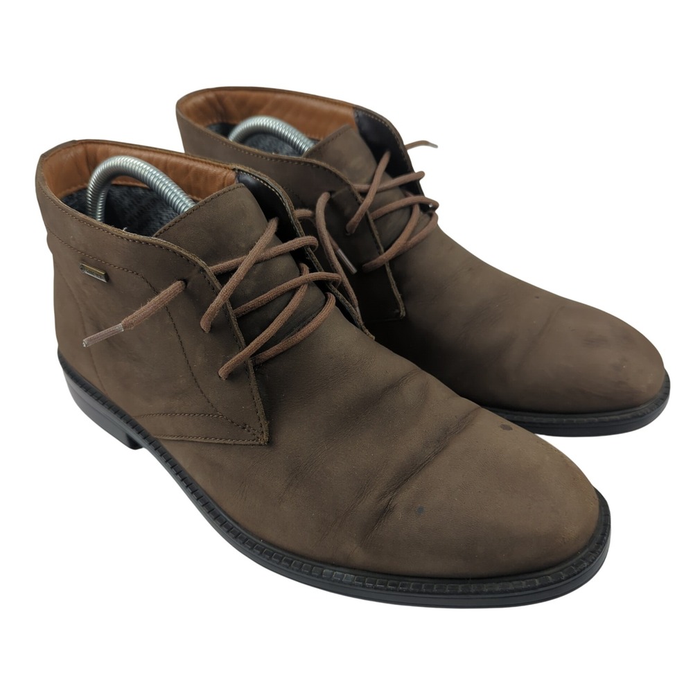 Clarks Mens 9.5 Gore-Tex Brown Leather Ankle Boots Chukka Dress Shoes Waterproof